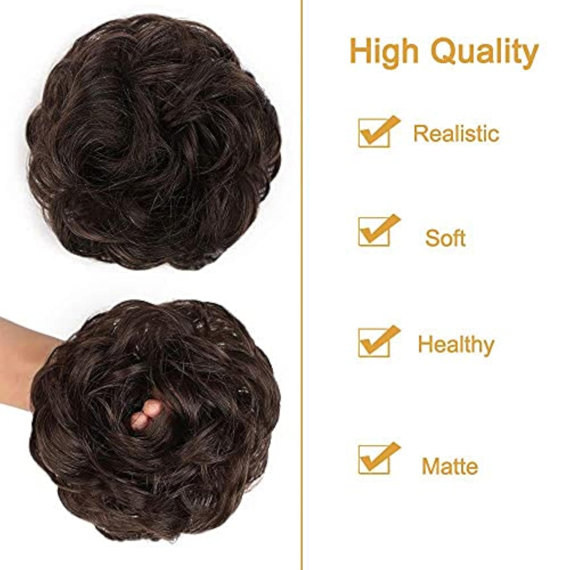 Women's Synthetic Messy Brown Hair Bun Extension